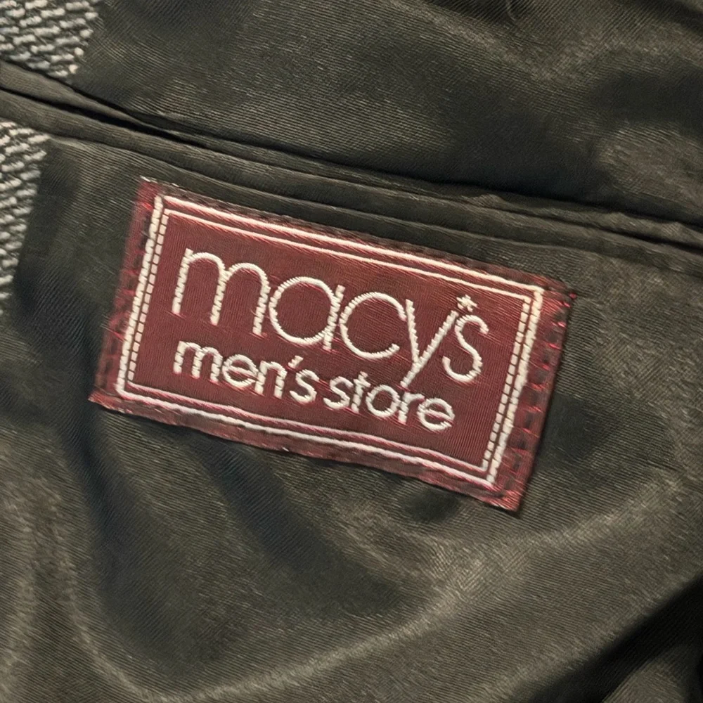 Pierre Cardin Men's Macys Wool 2 Button‎ Suit Jacket Sport Coat Grey Check